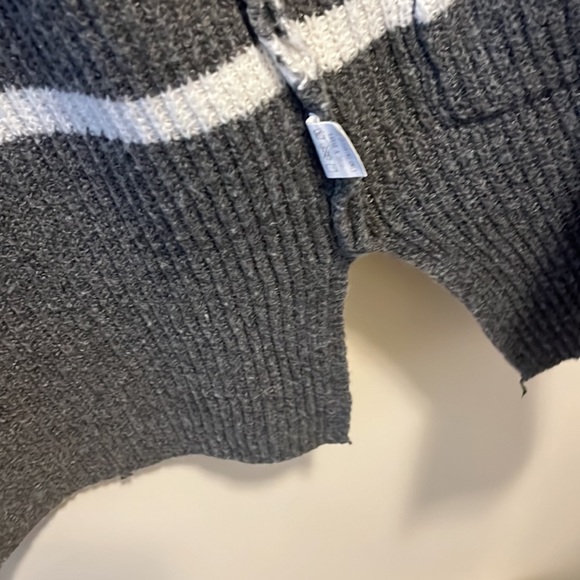 ✨SALE✨ STACCATO | Striped Knit Open Front Cardigan Sweater W/ Pockets - Picture 5 of 10